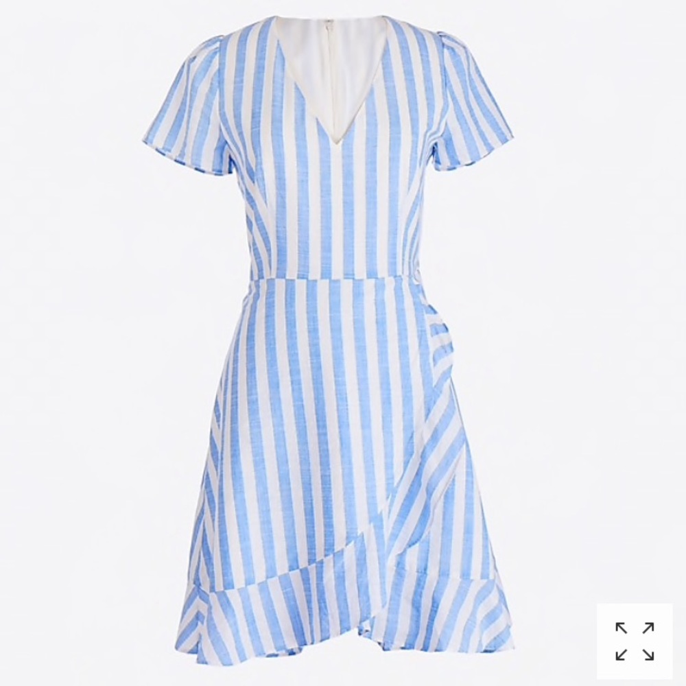 J. Crew Striped Faux-Wrap Dress
